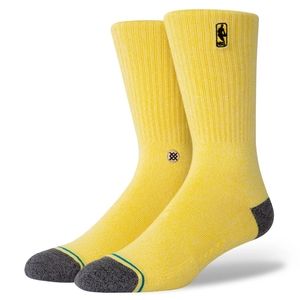 NWT STANCE NBA LOGOMAN BB Socks Butter-blend Sz L YELLOW